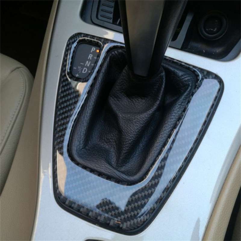 Carbon Fiber Car Left Driving Gear Panel Decorative Sticker for BMW E90 / E92 2005-2012, Suitable fo