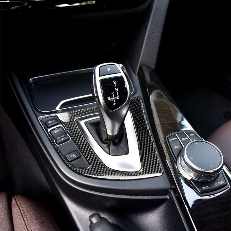 Carbon Fiber Car Gear Panel Decorative Sticker for BMW (F30) 2013-2017 / (F34) 2013-2017, Sutible fo