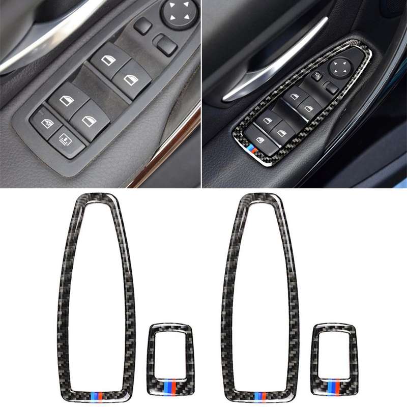 Three Color Carbon Fiber Car Lifting Panel Decorative Sticker for BMW F20 / F21 2012-2016 / F30 2013