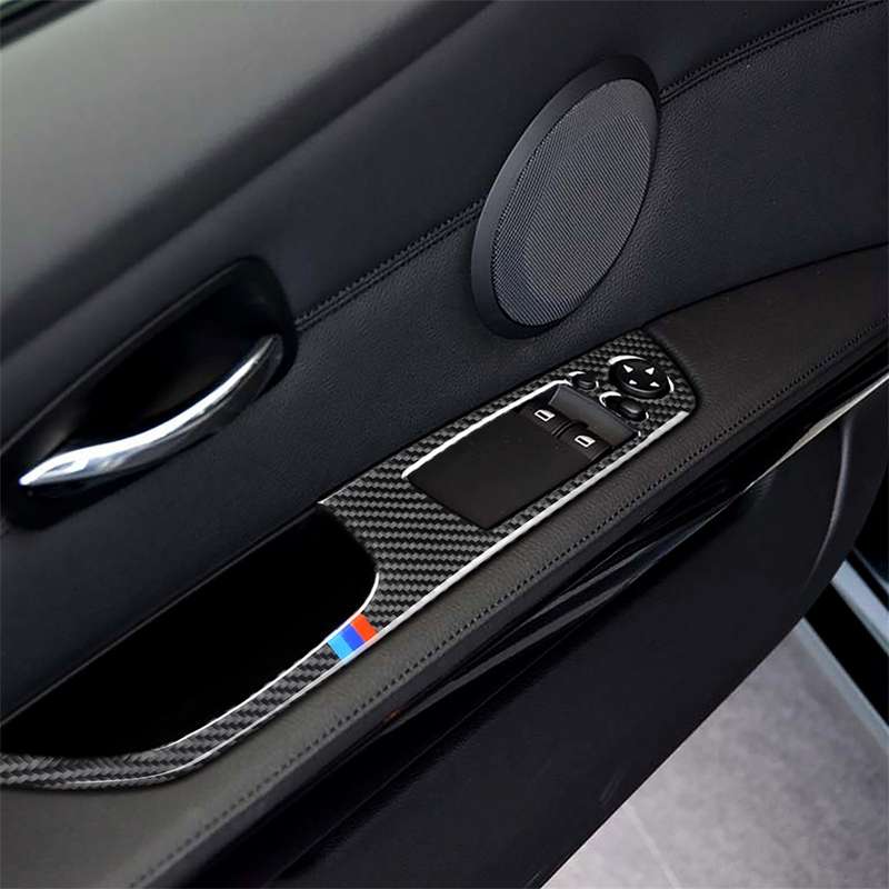 6 PCS Three Color Carbon Fiber Car Rear Outlet Decorative Sticker for BMW F30 2013-2015 / F34 2013-2