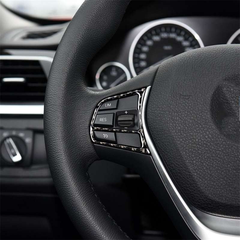 Three Color Carbon Fiber Car Steering Wheel Key Frame Decorative Sticker for BMW F20 2012-2018 / F21
