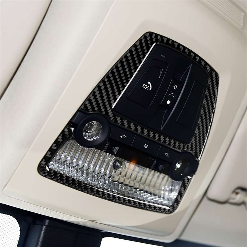 Three Color Carbon Fiber Car Reading Lamp Panel Decorative Sticker for BMW 5 Series F10 2011-2017 /