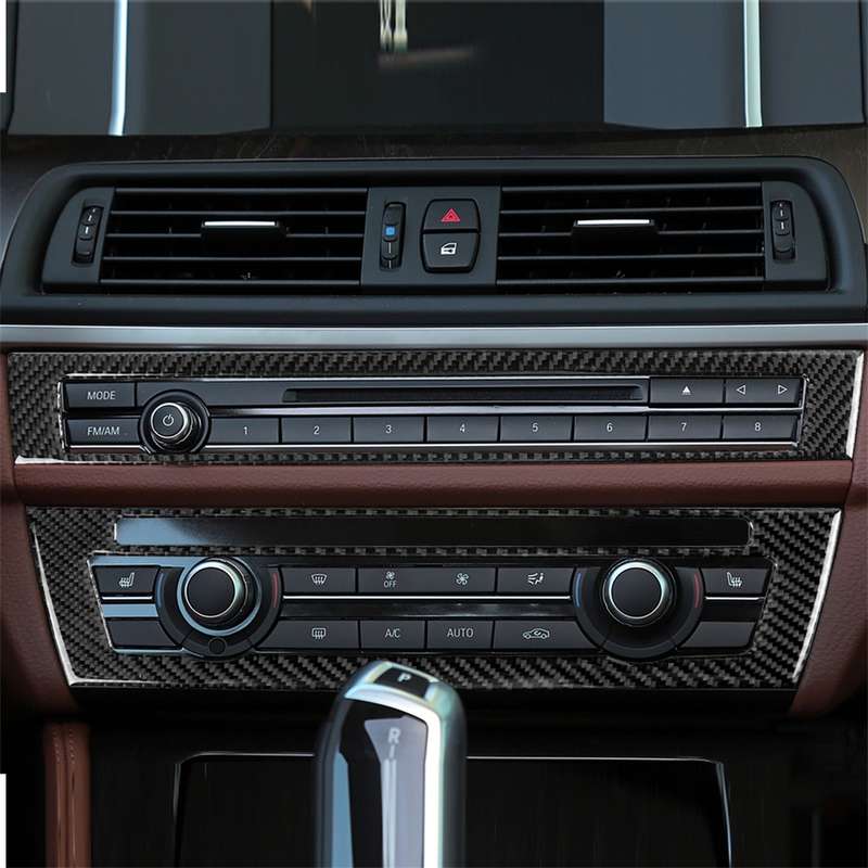 Three Color Carbon Fiber Car CD Panel Decorative Sticker for BMW 5 Series F10 2011-2017