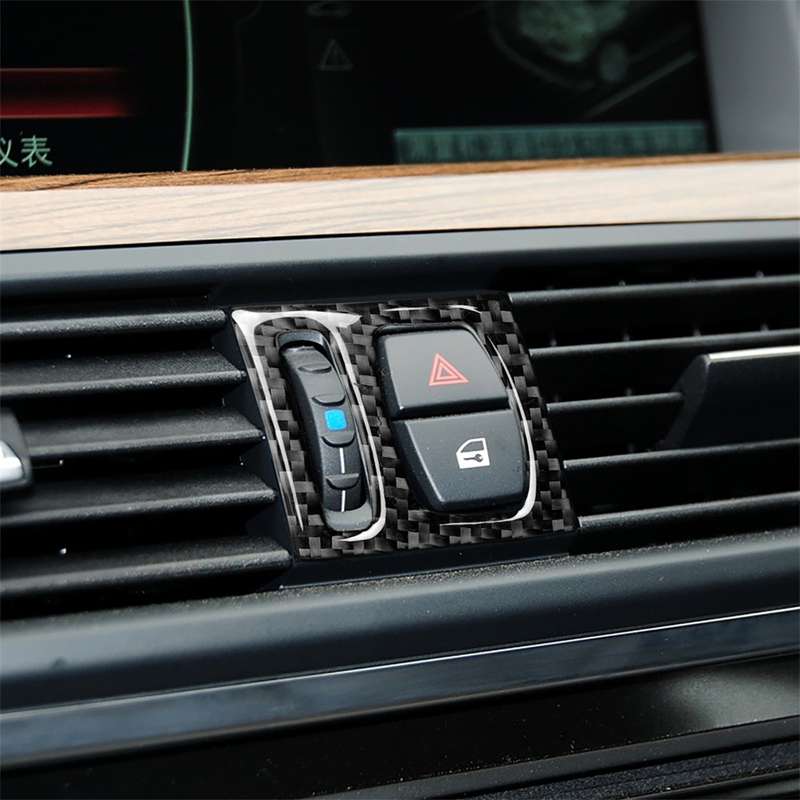 5 PCS Three Color Carbon Fiber Car Air Outlet Decorative Sticker for BMW 5 Series F10 2011-2017