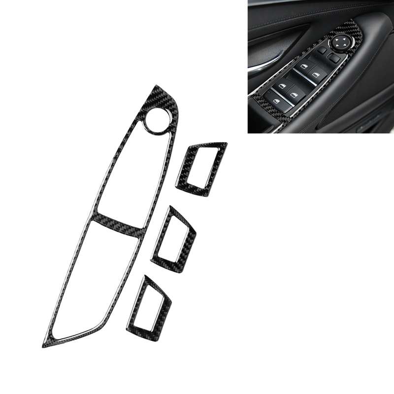 Three Color Carbon Fiber Car Left Driving Lifting Panel Decorative Sticker for BMW 5 Series F10 2011