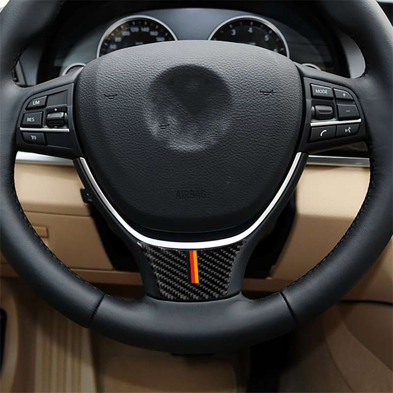 A Edition Three Color Carbon Fiber Car Small Steering Wheel Decorative Sticker for BMW 5 Series F10