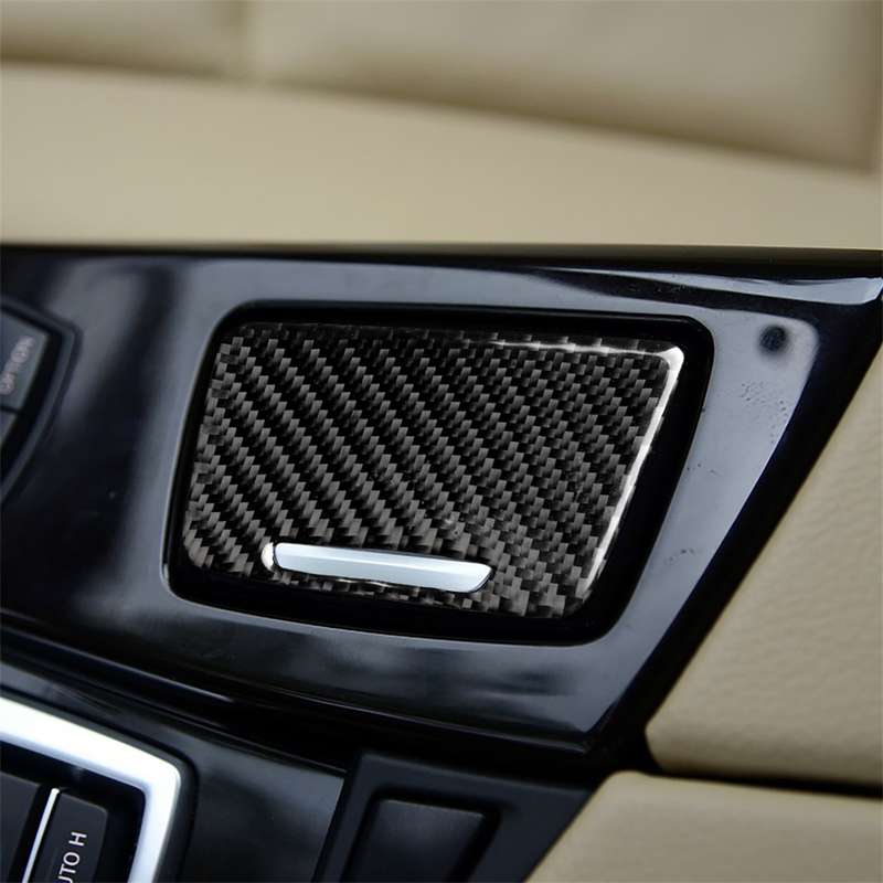 Three Color Carbon Fiber Car Ashtray Decorative Sticker for BMW 5 Series F10 2011-2017