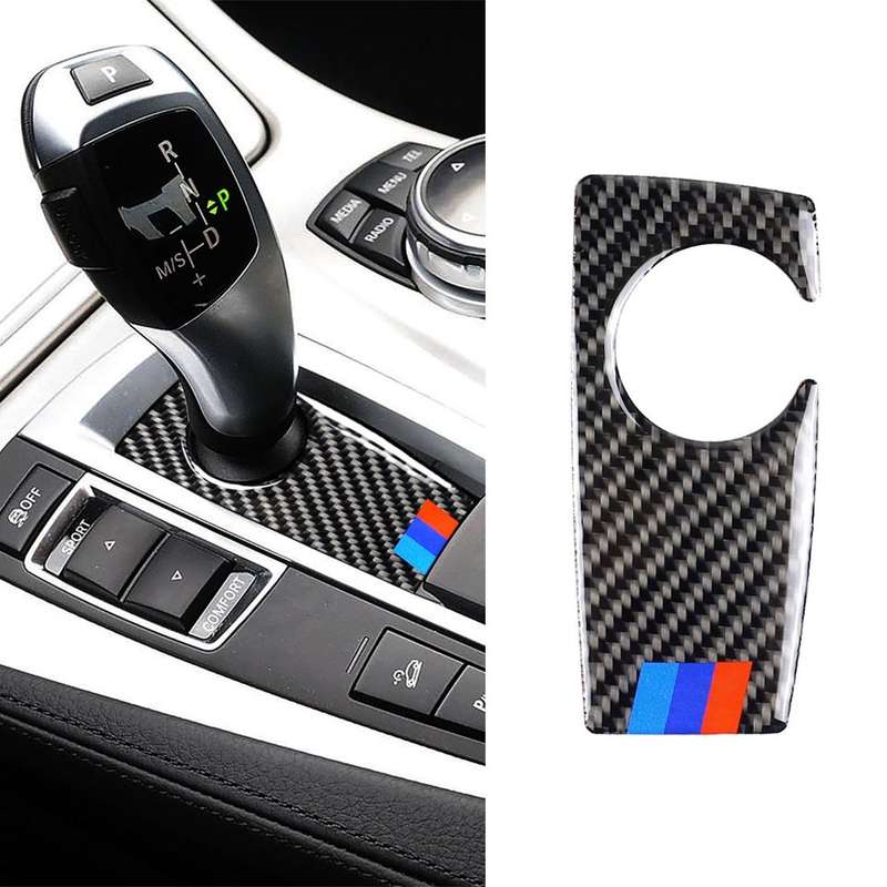 Three Color Carbon Fiber Car Handbrake Below Panel Decorative Sticker for BMW 5 Series F07 F10 F25 F