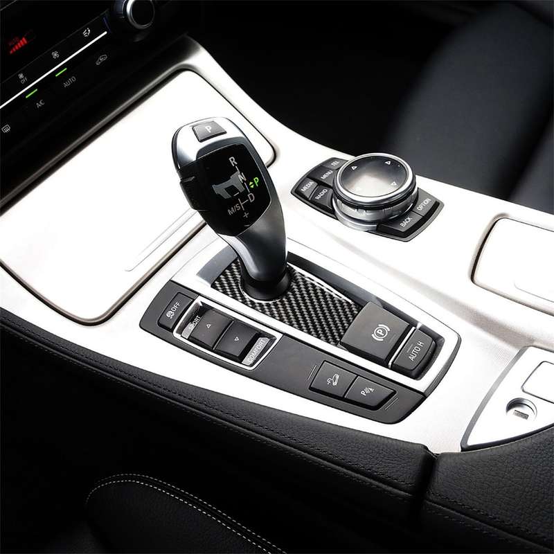Three Color Carbon Fiber Car Handbrake Below Panel Decorative Sticker for BMW 5 Series F07 F10 F25 F