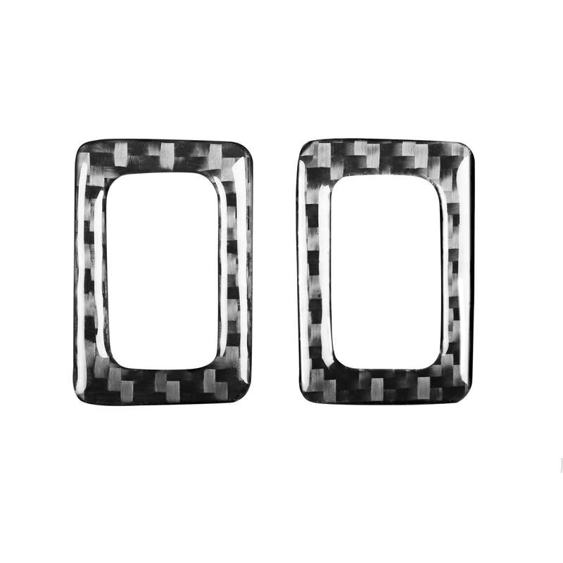 2 PCS Car Carbon Fiber Seat Heating Button Frame Decorative Sticker for Mazda RX8 2004-2008, Left an