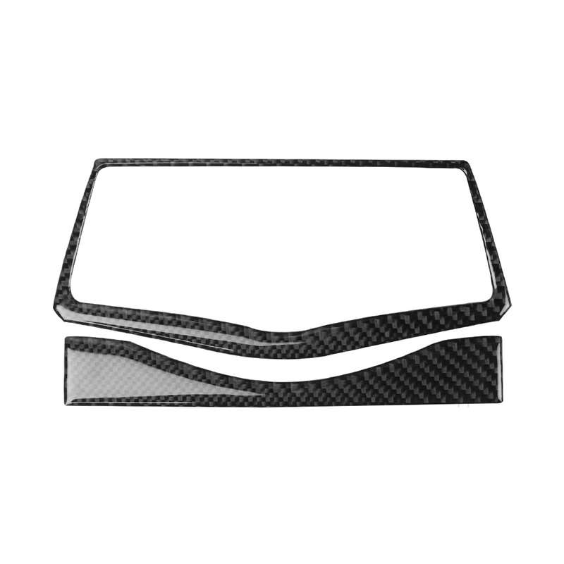 2 in 1 Car Carbon Fiber Multimedia Navigation Buttons Frame Decorative Sticker for Nissan 370Z Z34 2