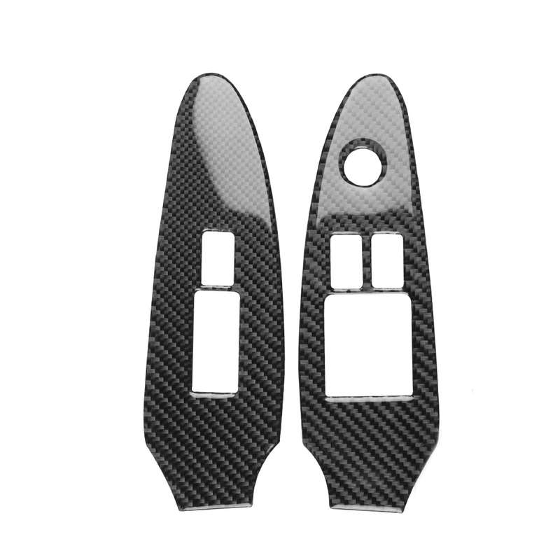 2 PCS Car Carbon Fiber Window Lift Panel Decorative Sticker for Nissan 370Z Z34 2009-, Right Drive L