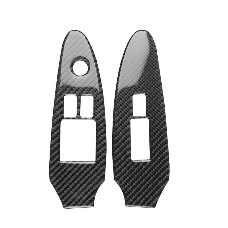 2 PCS Car Carbon Fiber Window Lift Panel Decorative Sticker for Nissan 370Z Z34 2009-, Left Drive Lo