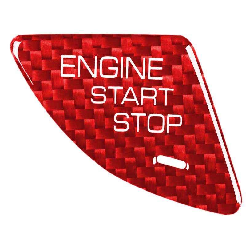 Car Carbon Fiber Engine Start Button Decorative Cover Trim for Cadillac ATS / ATS-L (Black)