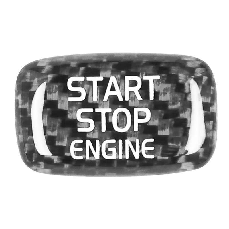 Car Carbon Fiber Engine Start Button Decorative Cover Trim for Volvo V40 2013-2019 (Black)
