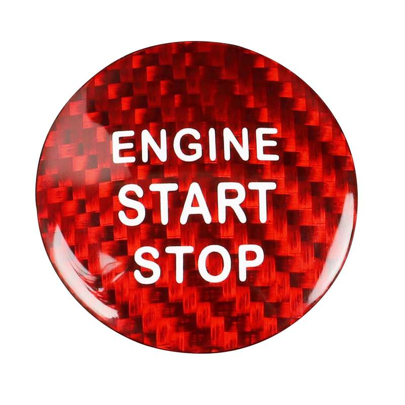 Car Carbon Fiber Engine Start Button Decorative Cover Trim for Toyota Highlander (Black)