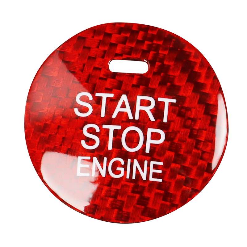 Car Carbon Fiber Engine Start Button Decorative Cover Trim for Mazda CX-8 (Black)