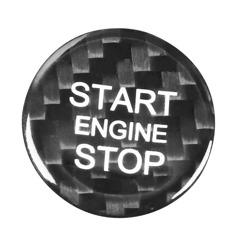 Car Carbon Fiber Engine Start Button Decorative Cover Trim for Audi A3 (Black)