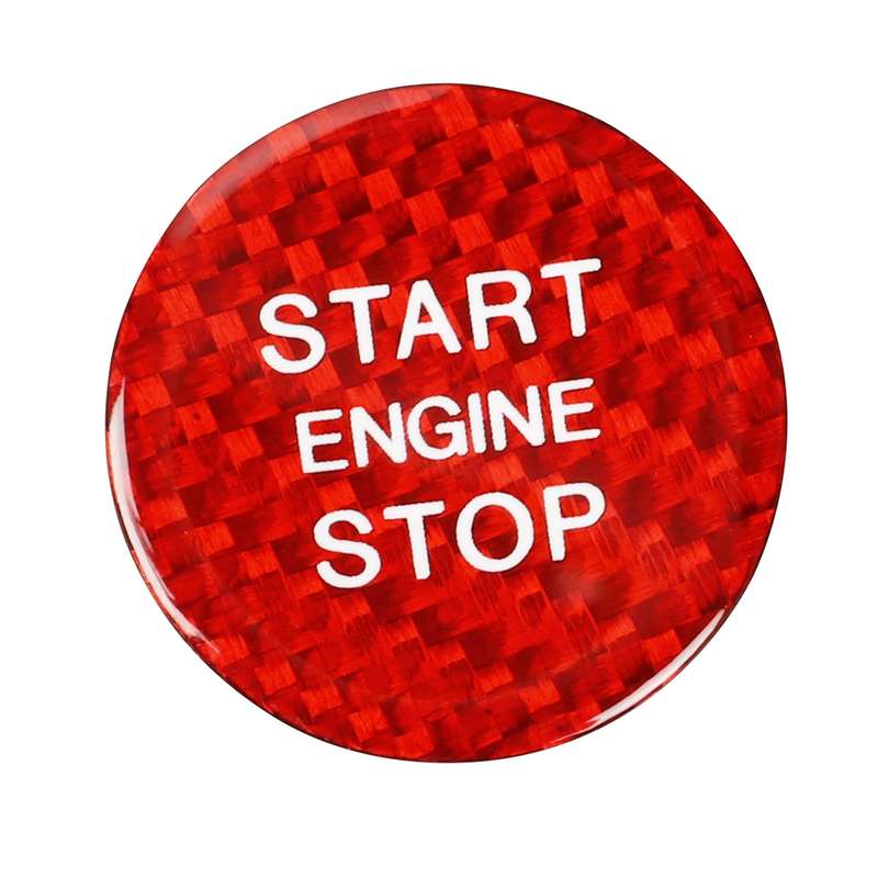 Car Carbon Fiber Engine Start Button Decorative Cover Trim for Audi A3 (Black)