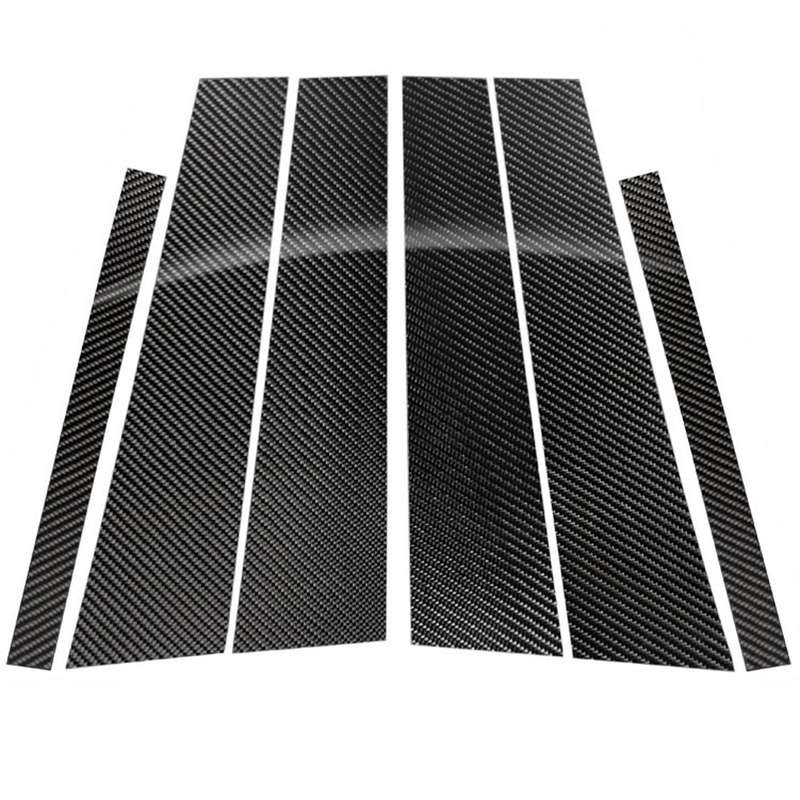 Car Carbon Fiber B Pillar Decorative Sticker for Mercedes-Benz GLK 2008-2013, Left and Right Drive U