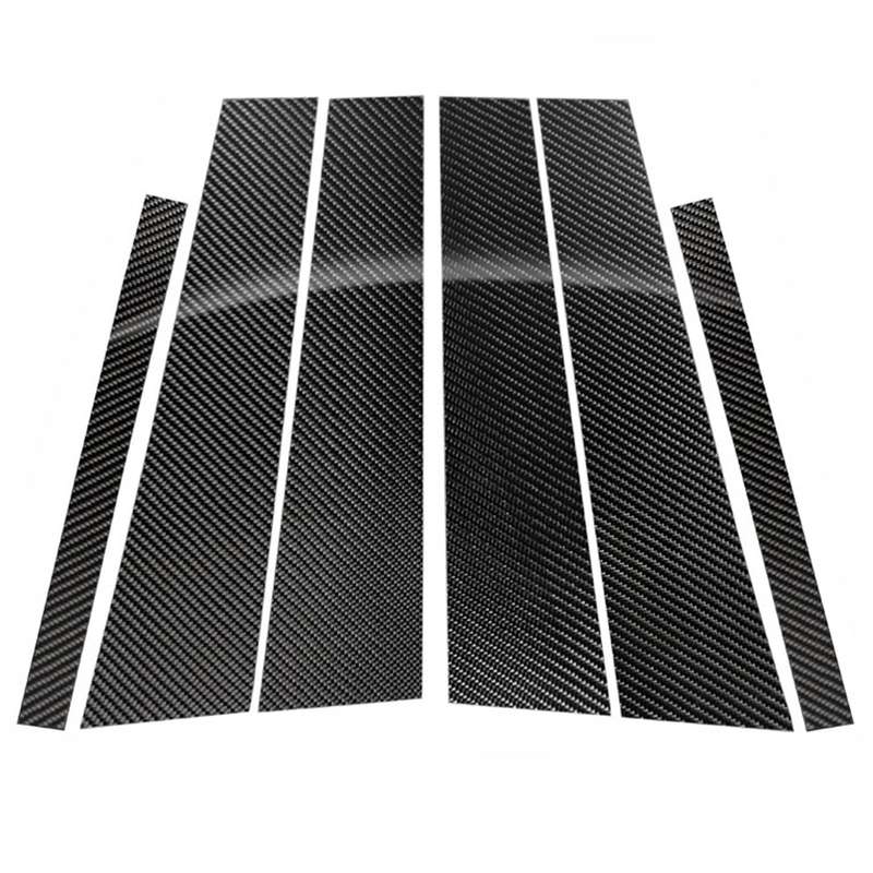 Car Carbon Fiber B Pillar Decorative Sticker for Mercedes-Benz C-Class 2014-2019, Left and Right Dri