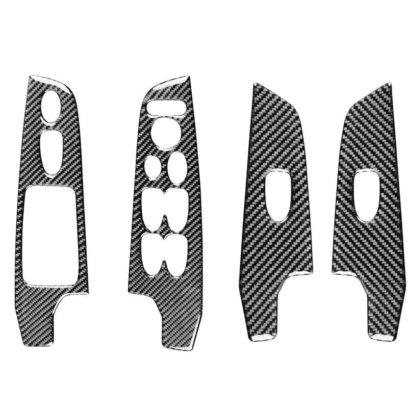 4 in 1 Car Carbon Fiber Glass Lift Panel Decorative Sticker for Honda Civic 8th Generation 2006-2011