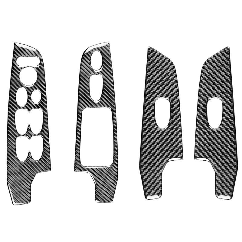 4 in 1 Car Carbon Fiber Glass Lift Panel Decorative Sticker for Honda Civic 8th Generation 2006-2011