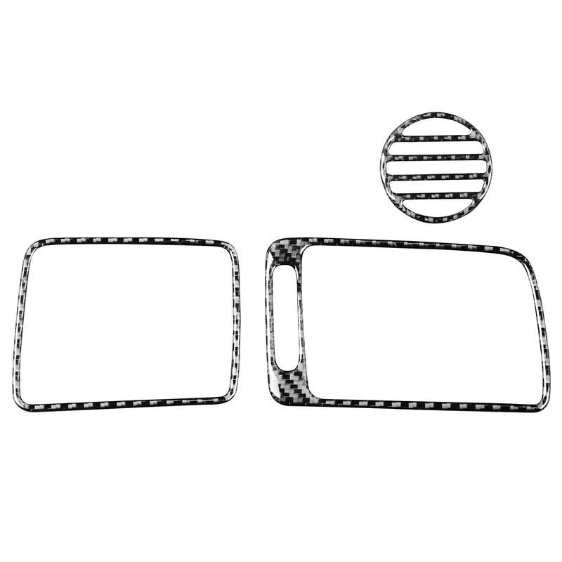 3 in 1 Car Carbon Fiber Front Passenger Seat Air Outlet Decorative Sticker for Honda Civic 8th Gener