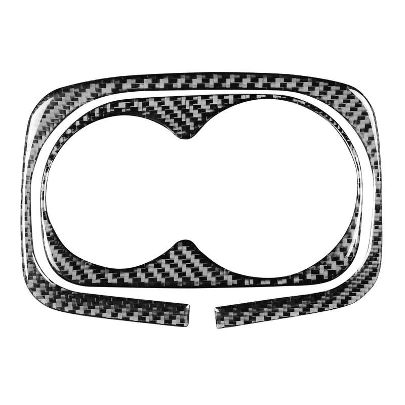 2 in 1 Car Carbon Fiber Rear Water Cup Holder Panel Decorative Sticker for Honda Civic 8th Generatio
