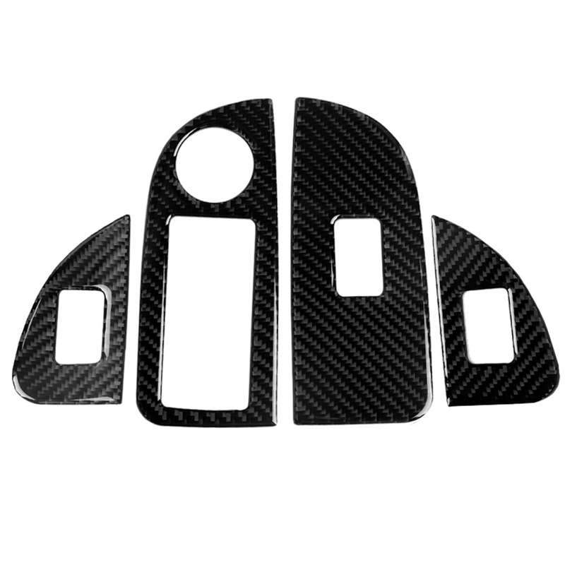 4 in 1 Car Carbon Fiber Window Button Panel Decorative Sticker for Alfa Romeo Giulia 2017-2019, Righ
