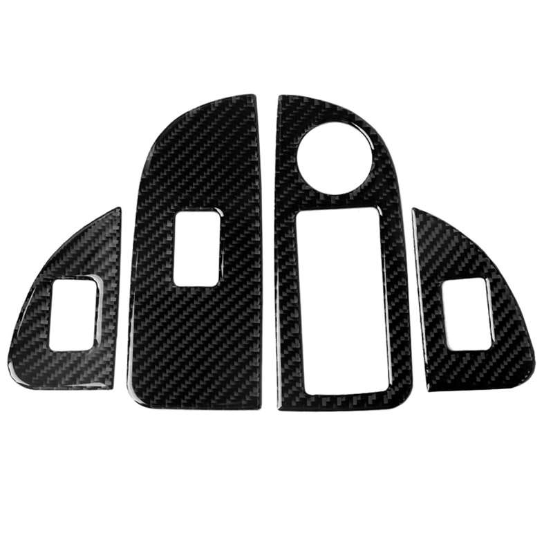 4 in 1 Car Carbon Fiber Window Button Panel Decorative Sticker for Alfa Romeo Giulia 2017-2019, Left