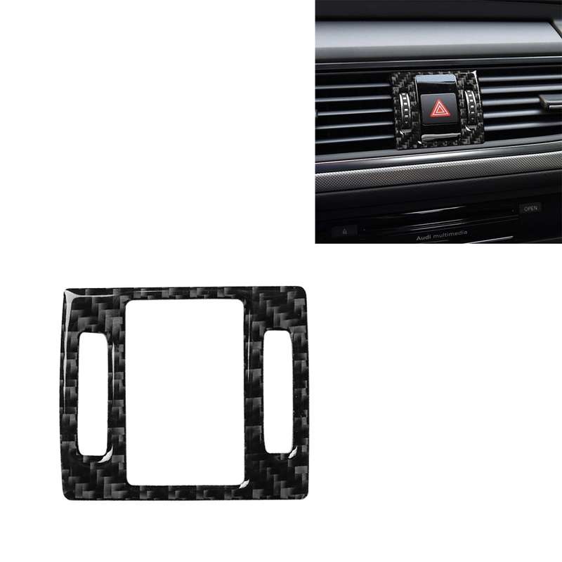 Car Carbon Fiber Warning Light Decorative Sticker for Audi A6 S6 C7 A7 S7 4G8 2012-2018, Left and Ri