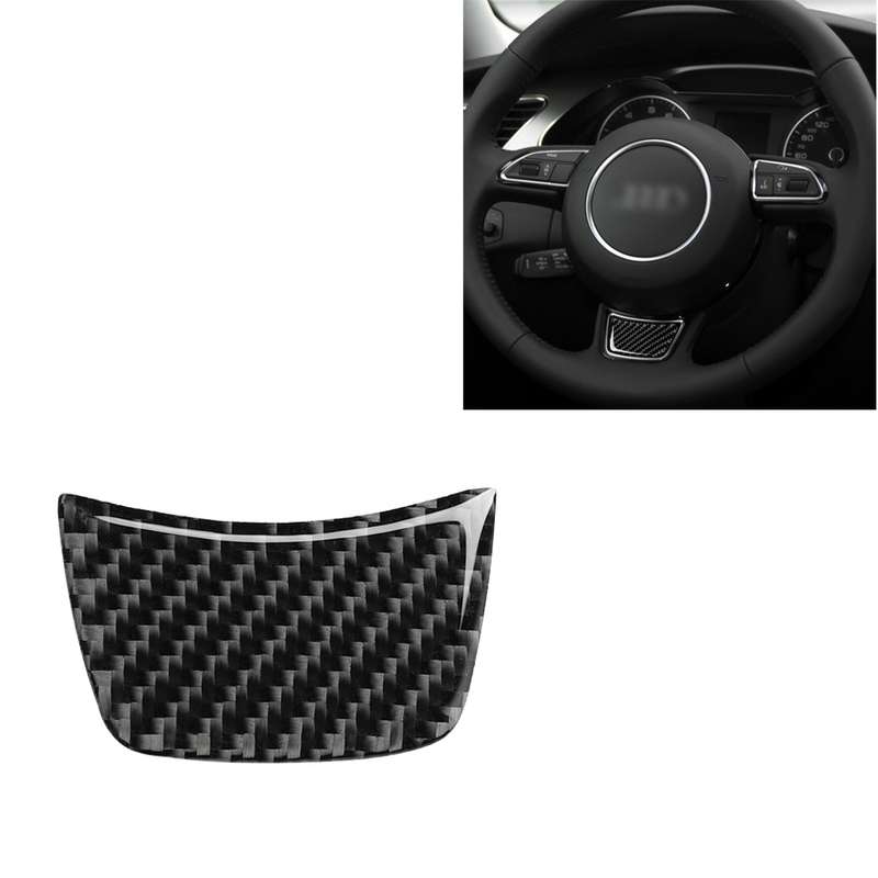 Car Carbon Fiber Steering Wheel Decorative Sticker for Audi A6 S6 C7 A7 S7 4G8 2012-2018, Left and R