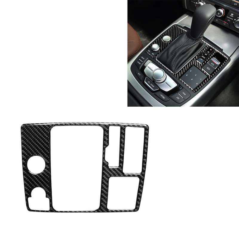 Car Carbon Fiber One-button Start Panel Decorative Sticker for Audi A6 S6 C7 A7 S7 4G8 2012-2018, Ri