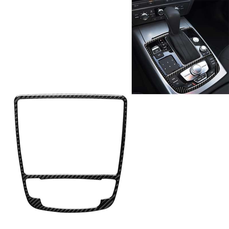 Car Carbon Fiber Gear Shift Panel Decorative Sticker for Audi A6 S6 C7 A7 S7 4G8 2012-2018, Left and