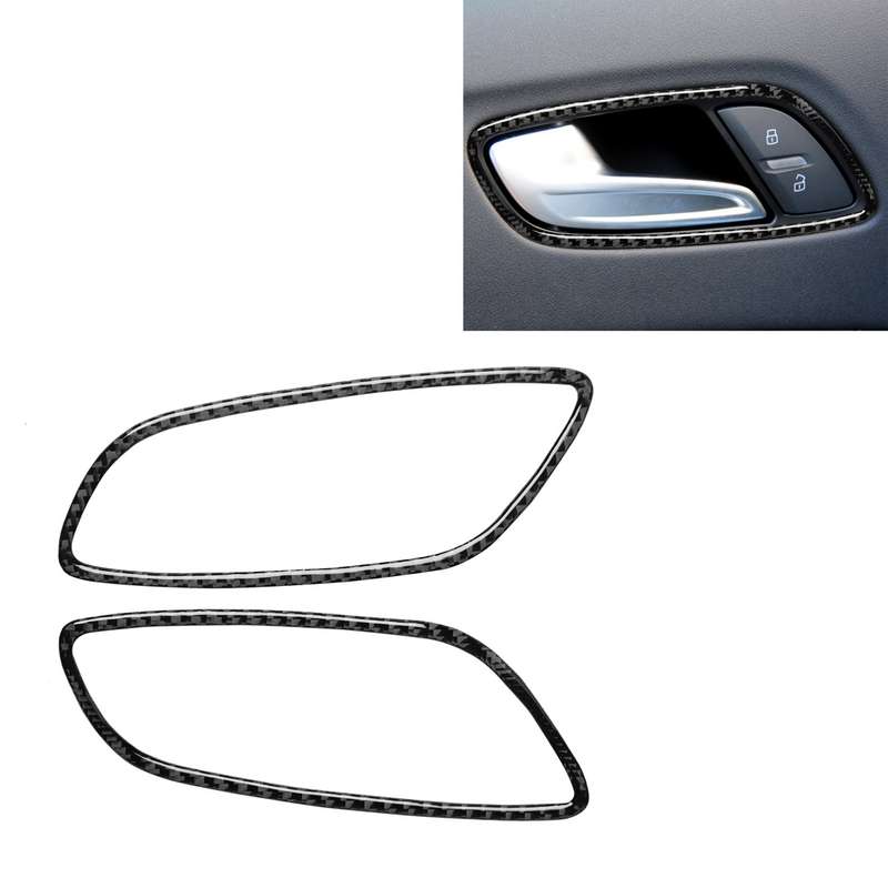 Car Carbon Fiber Door Handle Frame Decorative Sticker for Audi TT 8n 8J MK123 TTRS 2008-2014, Left a
