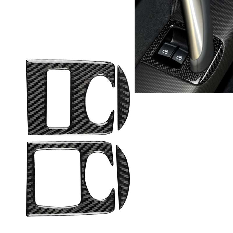 Car Carbon Fiber Glass Lifter Panel Decorative Sticker for Audi TT 8n 8J MK123 TTRS 2008-2014, Left