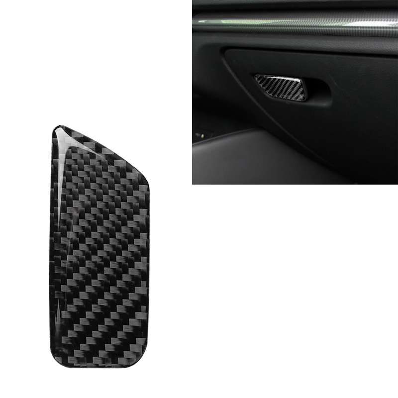 Car Carbon Fiber Passenger Seat Hand Box Switch Decorative Sticker for Audi A3 / 8V 2014-2019, Left