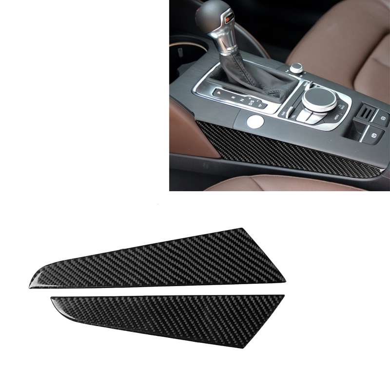 Car Carbon Fiber Gear Shift Position Side Panel Decorative Sticker for Audi A3 2014-2019, Left Drive