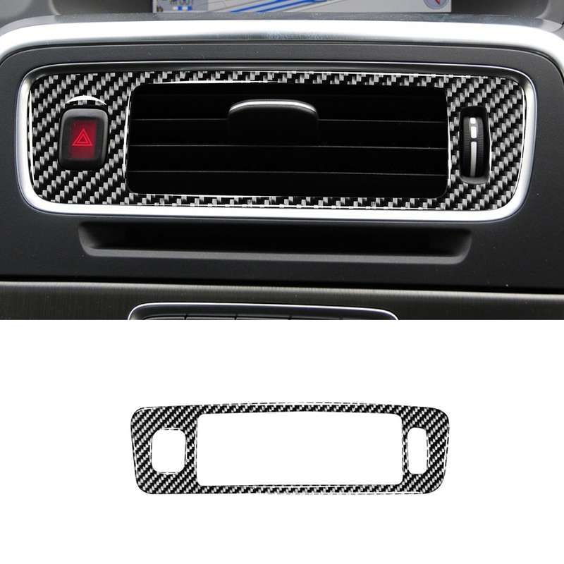 Car Carbon Fiber Central Control Below Air Outlet Decorative Stickers for Volvo V60 2010-2017 / S60