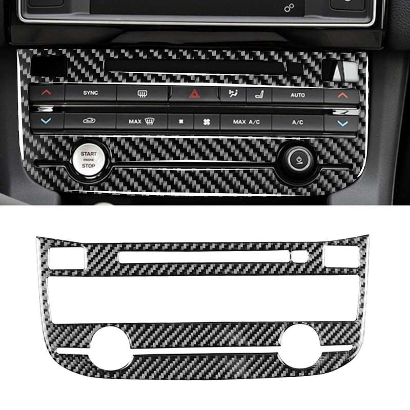 Car Carbon Fiber Air Conditioning Panel Decorative Stickers for Jaguar F-PACE X761 XE X760 XF X260 2