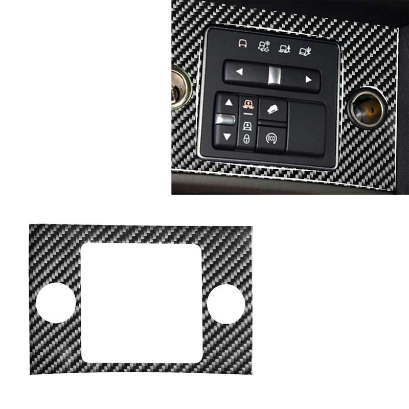 Car Carbon Fiber Cigarette Lighter Panel Decorative Sticker for Land Rover Discovery 4 2010-2016, Le