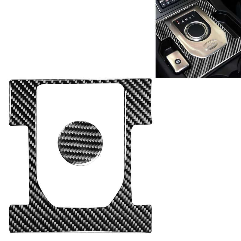 Car Carbon Fiber Gearshift Panel Decorative Sticker for Land Rover Discovery 4 2010-2016, Left and R