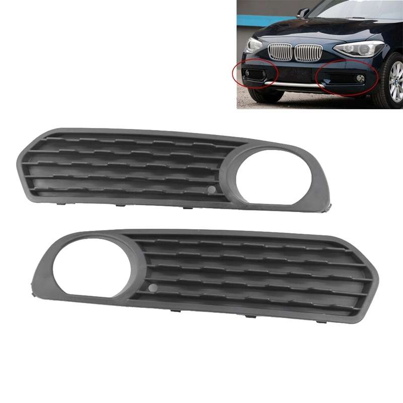 Pair Car Front Bumper Fog Light Grille Fog Lamp Frame for BMW F20 F21 2012-2014 51117272558 / 511172