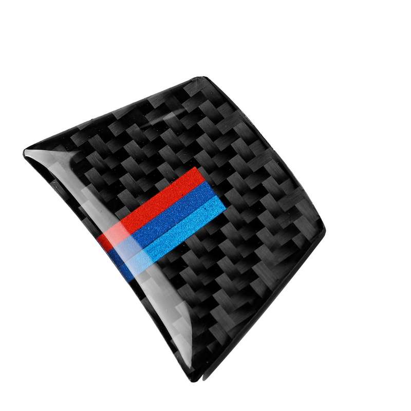 Car Carbon Fiber Tricolor Steering Wheel Decorative Sticker for BMW E70 X5 / E71 X6 2008-2013, Left