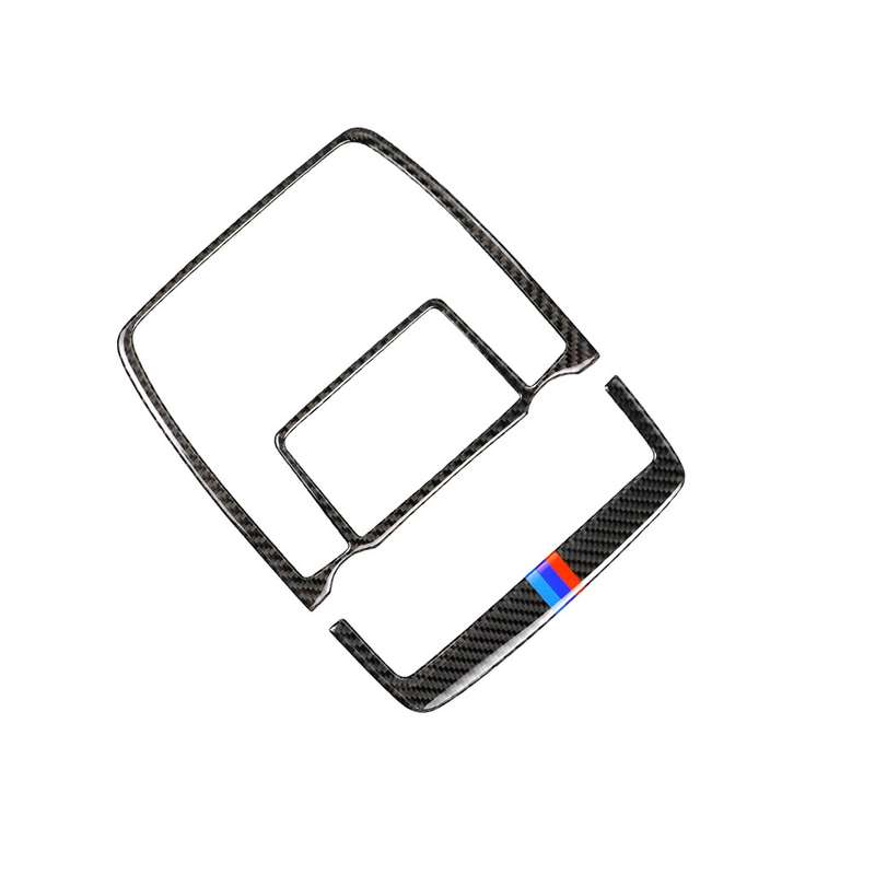2 in 1 Car Carbon Fiber Tricolor Reading Light Decorative Sticker for BMW E70 X5 / E71 X6 2008-2013,