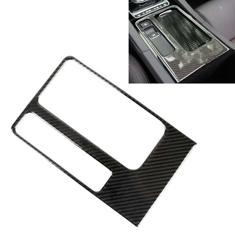 B Style Carbon Fiber Car Water Cup Decorative Sticker for Jaguar F-PACE 2016-2020