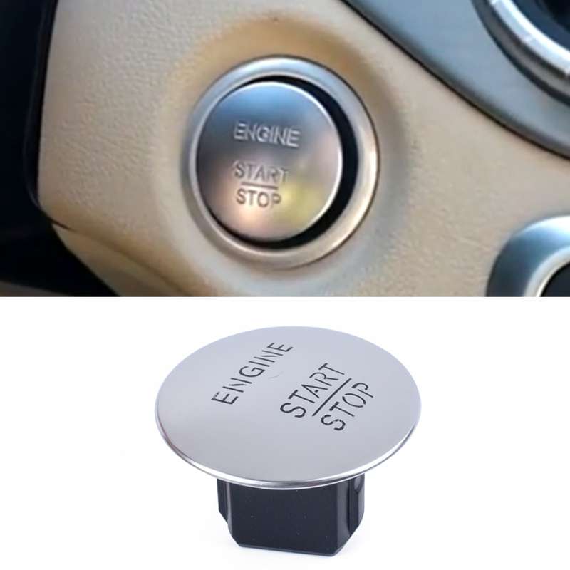 Car Keyless Switch Engine Start Key Push Button 2215450514 for Mercedes-Benz W164 W205(Silver)