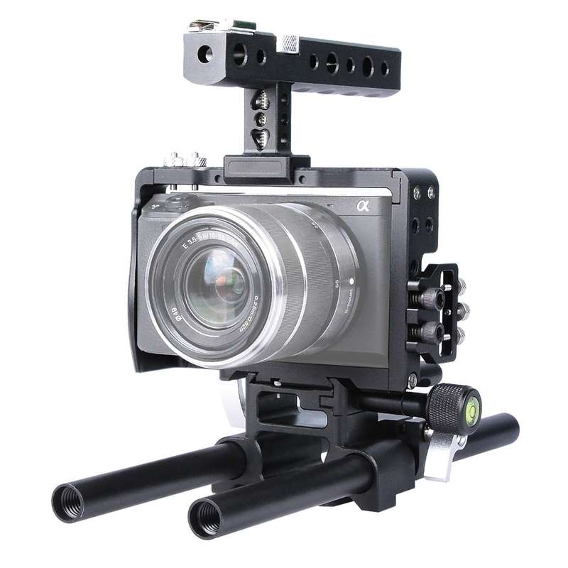 YELANGU YLG0905A Camera Video Cage Handle Stabilizer for Sony A6000/A6300/A6400/A6500(Black)