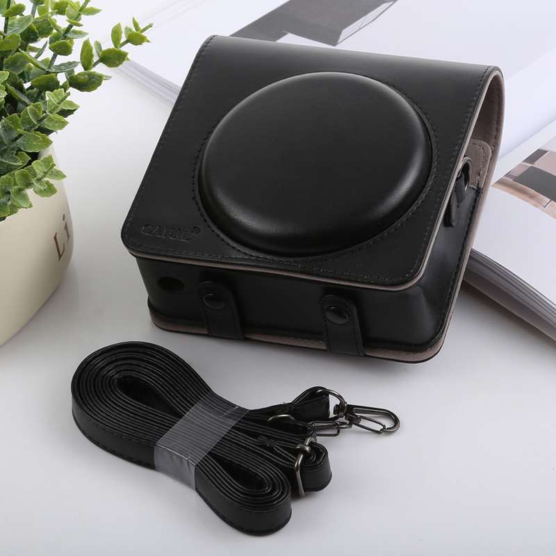 Retro Style Full Body Camera PU Leather Case Bag with Strap for FUJIFILM instax SQUARE SQ6 (Brown)